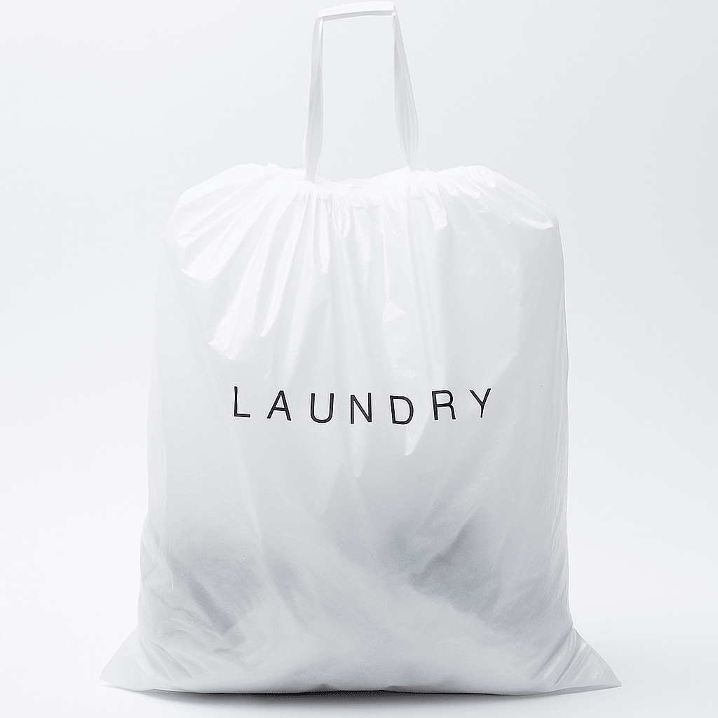 plastic draw tape bag, plastic drawstring laundry bag
