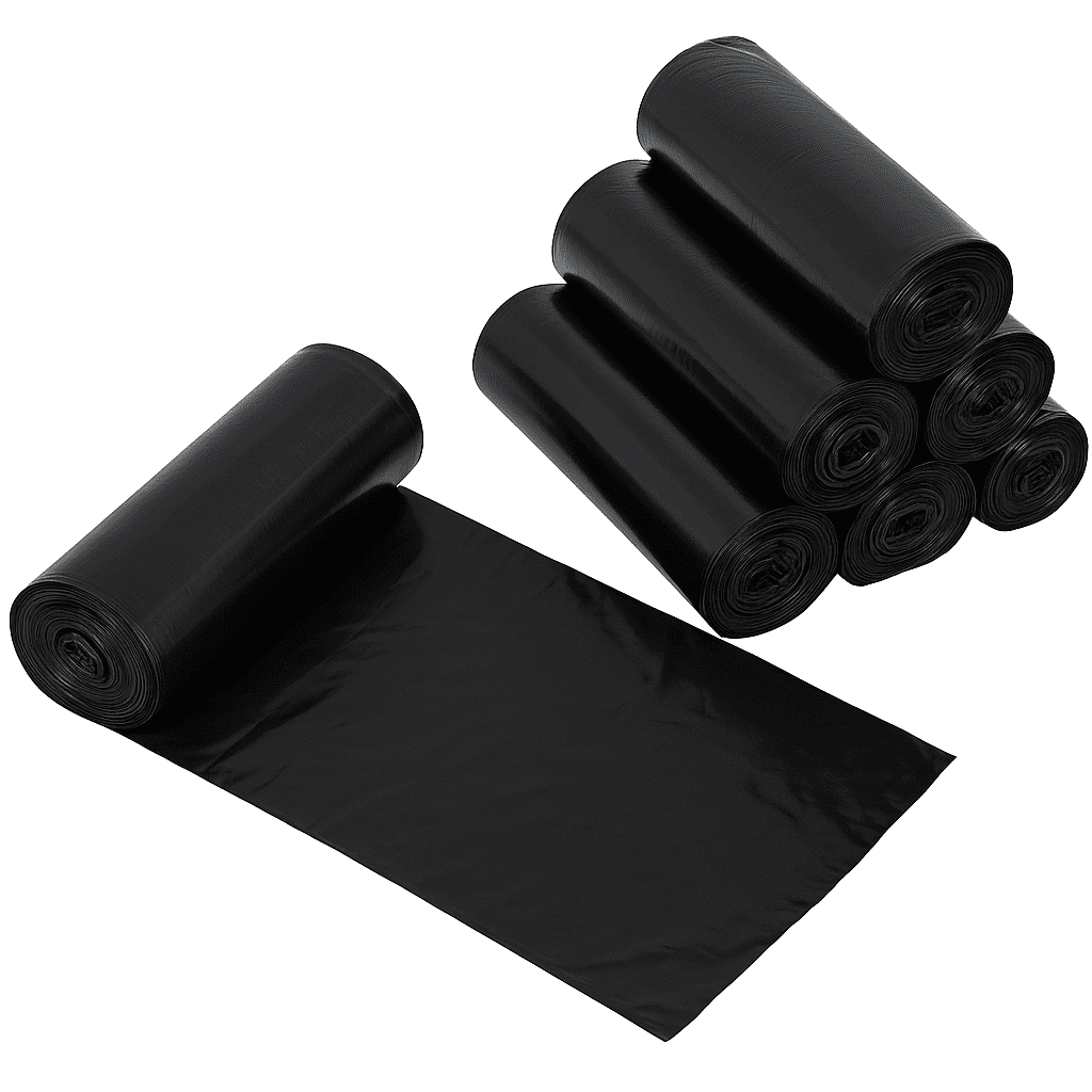 black garbage bag